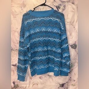 CITY STREETS 90s Vintage Mens Biggie Sweater Blue Coogi Style Large Cosby​